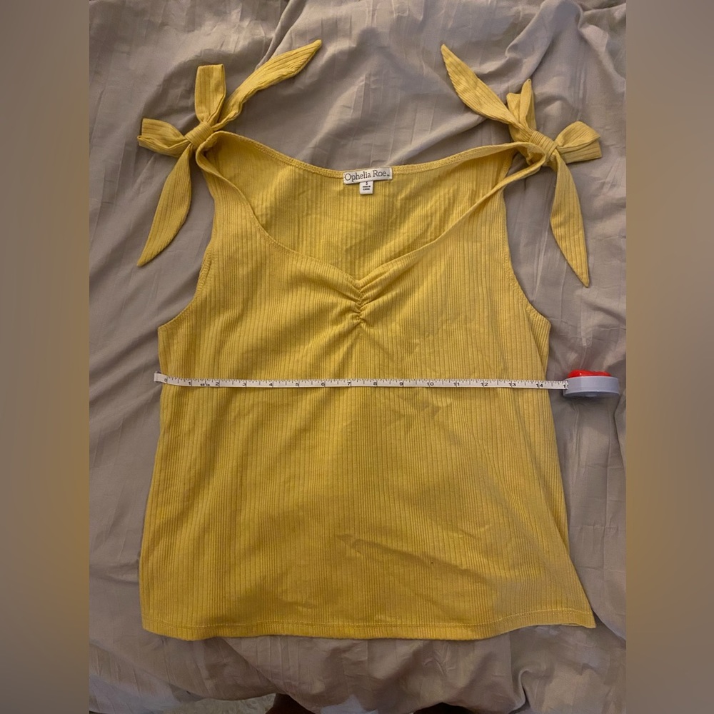 Yellow Ribbed Tank Top